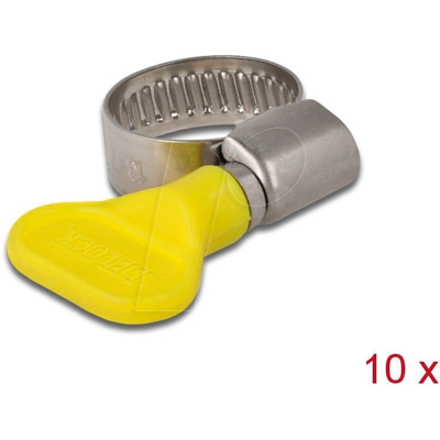 DELOCK 19419 - Abrazaderas de manguera con tuerca de mariposa, 13 - 19 mm, 10 u DELOCK 19419 - Abrazaderas de manguera con tuerca de mariposa, 13 - 19 mm, 10 u