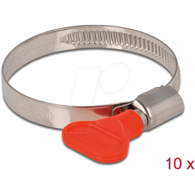 DELOCK 19449 - Abrazaderas de manguera con tuerca de mariposa, 40 - 60 mm, 10 u DELOCK 19449 - Abrazaderas de manguera con tuerca de mariposa, 40 - 60 mm, 10 u
