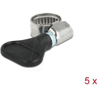 DELOCK 19510 - Abrazaderas de manguera con tuerca de mariposa, 8 - 12 mm, 5 uni DELOCK 19510 - Abrazaderas de manguera con tuerca de mariposa, 8 - 12 mm, 5 uni