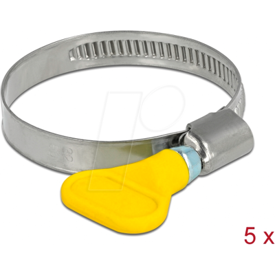 DELOCK 19517 - Abrazaderas de manguera con tuerca de mariposa, 32 - 50 mm, 5 un DELOCK 19517 - Abrazaderas de manguera con tuerca de mariposa, 32 - 50 mm, 5 un