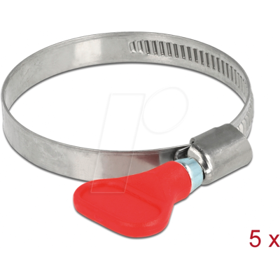 DELOCK 19518 - Abrazaderas de manguera con tuerca de mariposa, 40 - 60 mm, 5 un DELOCK 19518 - Abrazaderas de manguera con tuerca de mariposa, 40 - 60 mm, 5 un