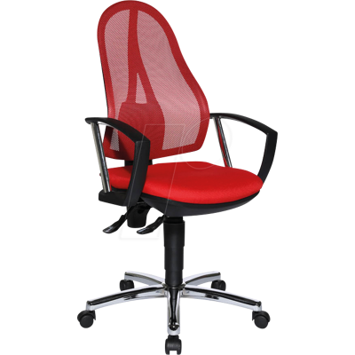 Silla de Oficina Ergonómica Topstar Open Point P Plus - Rojo y Cromo Silla de Oficina Ergonómica Topstar Open Point P Plus - Rojo y Cromo