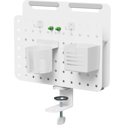 LOGILINK PB0106 - Organizador de escritorio, soporte de abrazadera, blanco LOGILINK PB0106 - Organizador de escritorio, soporte de abrazadera, blanco