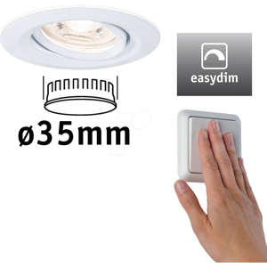 PAULMANN PLM 92970 - Luminaria empotrada Mini NOVA Plus, 4,2 W, 2700 K, 15°, regulab PAULMANN PLM 92970 - Luminaria empotrada Mini NOVA Plus, 4,2 W, 2700 K, 15°, regulab