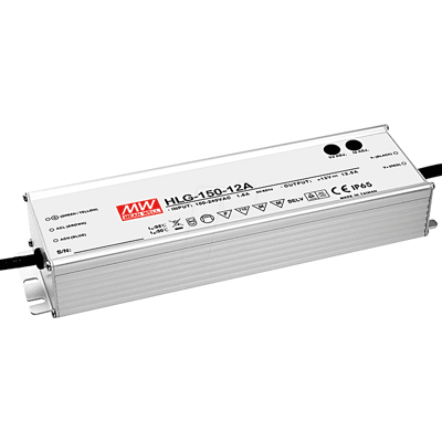 MEAN WELL MW HLG-150H-12A - Transformador LED, 150 W, 12 V CC, 12500 mA MEAN WELL MW HLG-150H-12A - Transformador LED, 150 W, 12 V CC, 12500 mA