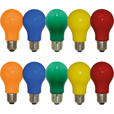 LEDMAXX LM A27MIX36 - Lámpara LED E27 mixta, 3 W, multicolor, pack de 10 LEDMAXX LM A27MIX36 - Lámpara LED E27 mixta, 3 W, multicolor, pack de 10