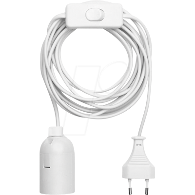 LEDMAXX LM 9802W - Portalámpara E27 con interruptor, enchufe de cable de 3,5 LEDMAXX LM 9802W - Portalámpara E27 con interruptor, enchufe de cable de 3,5