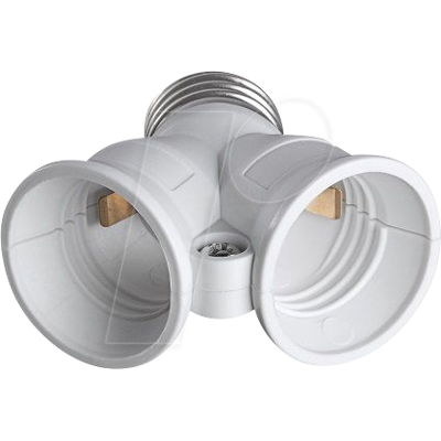 Heitronic 501010 Enchufe doble E27 - Uso interior Heitronic 501010 Enchufe doble E27 - Uso interior