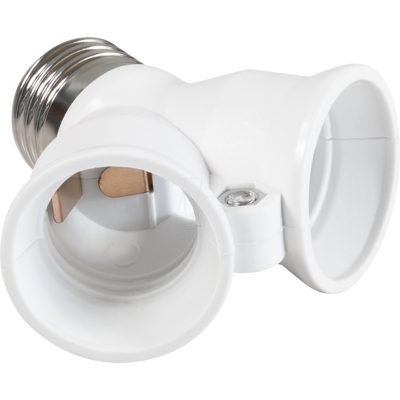MCSHINE MCS-1451105 - Portalámpara E27 en 2x E27, blanco MCSHINE MCS-1451105 - Portalámpara E27 en 2x E27, blanco