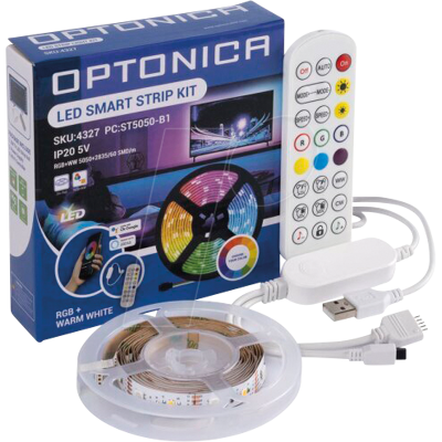 OPTONICA OPT 4327 - Juego de tiras de LED, RGB, 2 m, iluminación de TV OPTONICA OPT 4327 - Juego de tiras de LED, RGB, 2 m, iluminación de TV