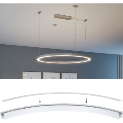 PAULMANN PLM 98228 - Cubierta de Linión, 1 m, curva, blanco, plástico PAULMANN PLM 98228 - Cubierta de Linión, 1 m, curva, blanco, plástico