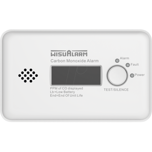 WISUALARM WISU D-HY-GC20B - Detector de monóxido de carbono con batería de 10 WISUALARM WISU D-HY-GC20B - Detector de monóxido de carbono con batería de 10