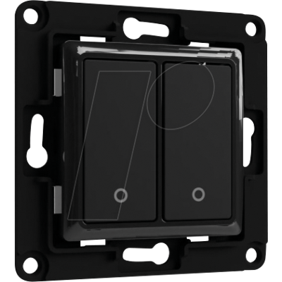 SHELLY WS2 B - Interruptor de pared Shelly, negro, doble SHELLY WS2 B - Interruptor de pared Shelly, negro, doble
