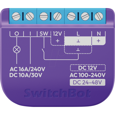 SWITCHBOT SWB W5502300 - Actuador de interruptor de 1 canal, WLAN, Bluetooth, materia SWITCHBOT SWB W5502300 - Actuador de interruptor de 1 canal, WLAN, Bluetooth, materia