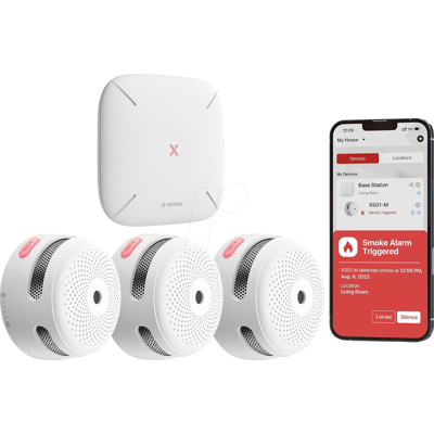 X-SENSE X-S FS31 - Detector de humos, radio RF, conectable en red, 3 unidades, con X-SENSE X-S FS31 - Detector de humos, radio RF, conectable en red, 3 unidades, con