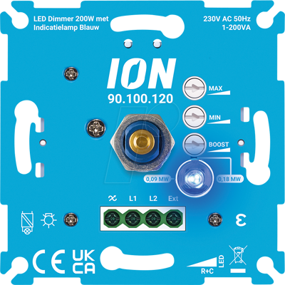 ION INDUSTRIES ION 90100120 - Atenuador LED con lámpara indicadora azul ION INDUSTRIES ION 90100120 - Atenuador LED con lámpara indicadora azul