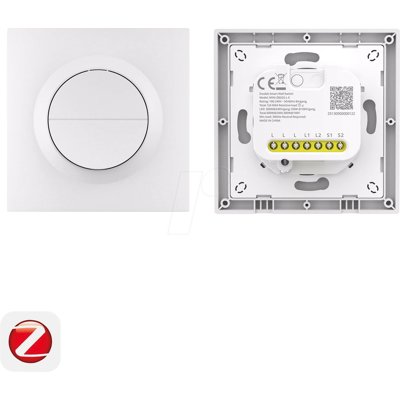 SONOFF SON MINI-ZB2GSLE - Interruptor de pared de 2 canales, Zigbee, sin conductor neutro SONOFF SON MINI-ZB2GSLE - Interruptor de pared de 2 canales, Zigbee, sin conductor neutro