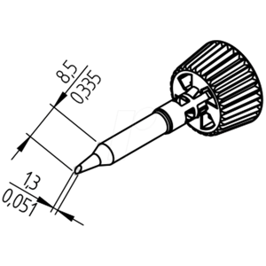 ERSA 0142ADLF13 - Punta para soldar ERSADUR, en ángulo de 1,3 mm ERSA 0142ADLF13 - Punta para soldar ERSADUR, en ángulo de 1,3 mm