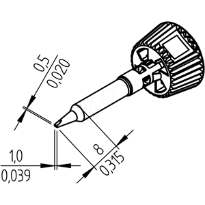 ERSA 0142CDLF10 - Punta para soldar ERSADUR, 1,0 mm en forma de cincel ERSA 0142CDLF10 - Punta para soldar ERSADUR, 1,0 mm en forma de cincel