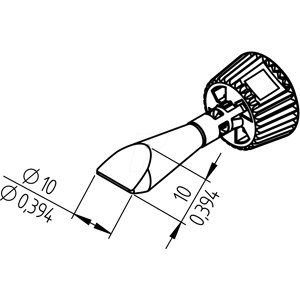 ERSA 0142CDLF100 - Punta para soldar ERSADUR, 10 mm en forma de cincel ERSA 0142CDLF100 - Punta para soldar ERSADUR, 10 mm en forma de cincel