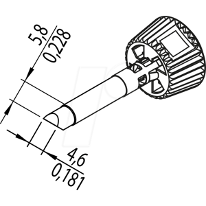 ERSA 0142CDLF46A - Punta para soldar ERSADUR, 4,6 mm asimétrica ERSA 0142CDLF46A - Punta para soldar ERSADUR, 4,6 mm asimétrica