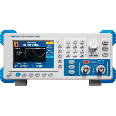PEAKTECH 4124 - Generador de funciones, arbitrio, 1 micHz ... 10 MHz, 2 canales PEAKTECH 4124 - Generador de funciones, arbitrio, 1 micHz ... 10 MHz, 2 canales