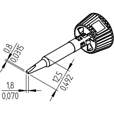 ERSA 0142CDLF18L - Punta para soldar ERSADUR, 1,8 mm en forma de cincel ERSA 0142CDLF18L - Punta para soldar ERSADUR, 1,8 mm en forma de cincel