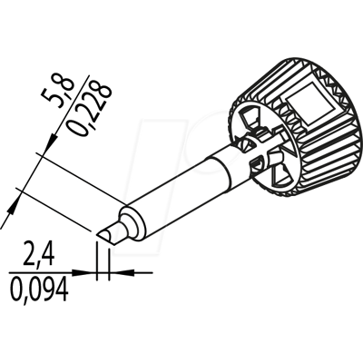 ERSA 0142CDLF24A - Punta para soldar ERSADUR, 2,4 mm asimétrica ERSA 0142CDLF24A - Punta para soldar ERSADUR, 2,4 mm asimétrica