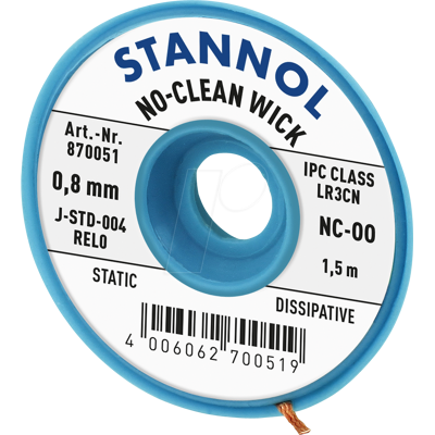 STANNOL - ELL STA 0,8 NC - Cobre - Desoldador STANNOL - ELL STA 0,8 NC - Cobre - Desoldador