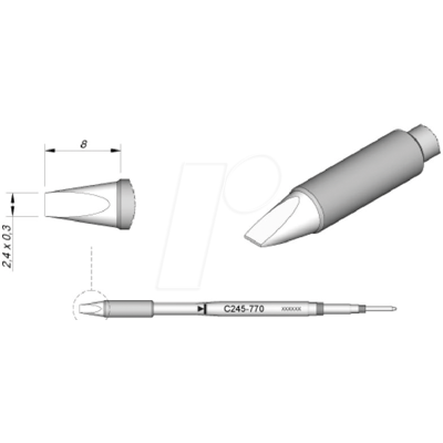 JBC TOOLS JBC C245770 - C245 soldering tip, chisel-shaped, C245770/2.4 x 0.3 mm, straigh JBC TOOLS JBC C245770 - C245 soldering tip, chisel-shaped, C245770/2.4 x 0.3 mm, straigh