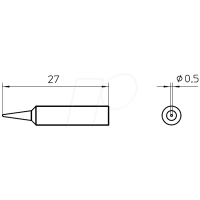 WELLER SPITZE XNT 1 - Punta de soldadura XNT 1, Ø 0,5 mm WELLER SPITZE XNT 1 - Punta de soldadura XNT 1, Ø 0,5 mm
