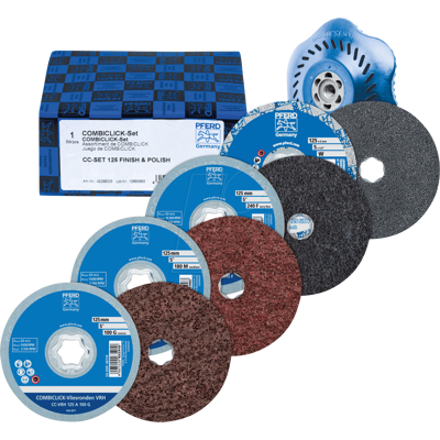 PFERD TOOLS PFERD 42098003 - COMBICLICK nonwoven ronden set, Ø125mm, ACABADO y POLACO PFERD TOOLS PFERD 42098003 - COMBICLICK nonwoven ronden set, Ø125mm, ACABADO y POLACO