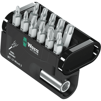 WERA 05057422001 - Bit set bit bit check 12, 12 piezas mezcladas, madera 2 WERA 05057422001 - Bit set bit bit check 12, 12 piezas mezcladas, madera 2