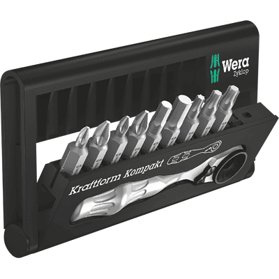 WERA 05073645001 - Juego de brocas Kraftform Compact Zyklop Mini 1, 10 piezas, mixt WERA 05073645001 - Juego de brocas Kraftform Compact Zyklop Mini 1, 10 piezas, mixt