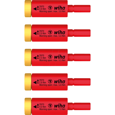 WIHA 41479 - Juego de torsión easyTorque Adaptador eléctrico, 5 piezas WIHA 41479 - Juego de torsión easyTorque Adaptador eléctrico, 5 piezas