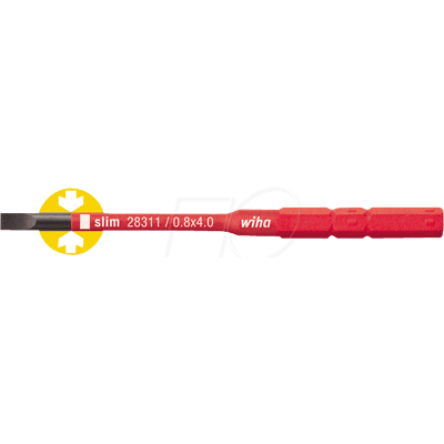 WIHA 34580 - Broca ranurada, 4,0 x 75 mm, SoftFinish® Electric slimBit WIHA 34580 - Broca ranurada, 4,0 x 75 mm, SoftFinish® Electric slimBit