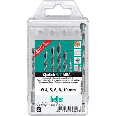 Heller Tools 26284 - Juego de brocas universales - 4mm, 5mm, 6mm, 8mm, 10mm Heller Tools 26284 - Juego de brocas universales - 4mm, 5mm, 6mm, 8mm, 10mm