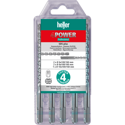 HELLER BOHR 4P SET 6 - Juego de brocas para martillo, SDS-Plus, 4Power, 6 - 10 mm, 5 pi HELLER BOHR 4P SET 6 - Juego de brocas para martillo, SDS-Plus, 4Power, 6 - 10 mm, 5 pi