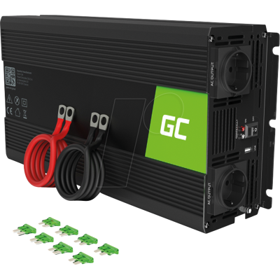 GREEN CELL GC INV19 - Inversor, onda sinusoidal, 12 V, 1500 / 3000 W. GREEN CELL GC INV19 - Inversor, onda sinusoidal, 12 V, 1500 / 3000 W.