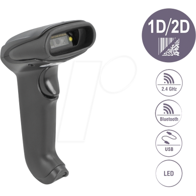 DELOCK 90562 - Escáner de códigos de barras, 2D, 2,4 GHz/Bluetoot DELOCK 90562 - Escáner de códigos de barras, 2D, 2,4 GHz/Bluetoot
