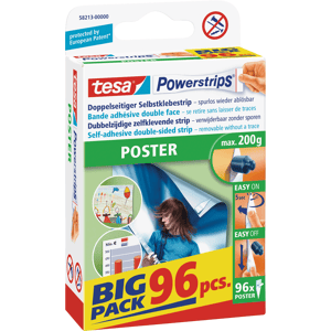 TESA 58213 - TESA Powerstrips para carteles, 96 tiras TESA 58213 - TESA Powerstrips para carteles, 96 tiras