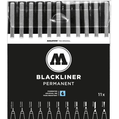 MOLOTOW MO200485 - Juego completo Blackliner 0,05 - 1,00 mm negro Fineliner 11 pack MOLOTOW MO200485 - Juego completo Blackliner 0,05 - 1,00 mm negro Fineliner 11 pack
