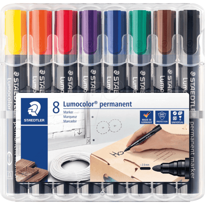 STAEDTLER 352WP8 - Marcador permanente, 2 mm, set, 8 colores STAEDTLER 352WP8 - Marcador permanente, 2 mm, set, 8 colores