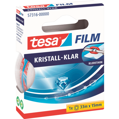TESA 57316 - Tesafilm® Crystal Clear, 33 m x 15 mm, 1 rollo TESA 57316 - Tesafilm® Crystal Clear, 33 m x 15 mm, 1 rollo