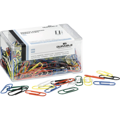 DURABLE 124100 - Clips para papel, 26 mm, clasificados por colores, 500 unidades DURABLE 124100 - Clips para papel, 26 mm, clasificados por colores, 500 unidades