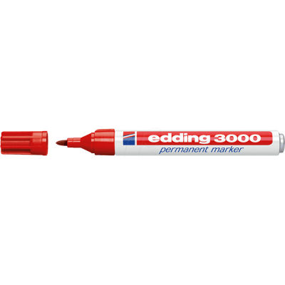 EDDING 3000RT - Marcador permanente, 1,50 - 3,00 mm, rojo EDDING 3000RT - Marcador permanente, 1,50 - 3,00 mm, rojo