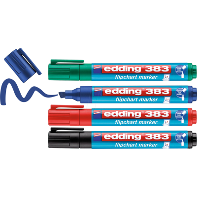 EDDING 383-4S - Rotuladores rotafolios, 1,0 - 5,0 mm, de 4 colores EDDING 383-4S - Rotuladores rotafolios, 1,0 - 5,0 mm, de 4 colores
