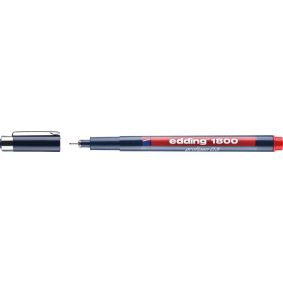 EDDING 1800-03RT - Rotulador de precisión, 0,35 mm, rojo EDDING 1800-03RT - Rotulador de precisión, 0,35 mm, rojo