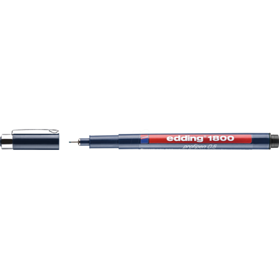 EDDING 1800-05SW - Rotulador de precisión, 0,50 mm, negro EDDING 1800-05SW - Rotulador de precisión, 0,50 mm, negro