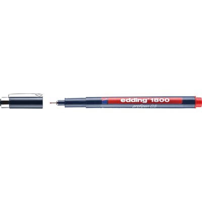 EDDING 1800-05RT - Rotulador de precisión, 0,50 mm, rojo EDDING 1800-05RT - Rotulador de precisión, 0,50 mm, rojo